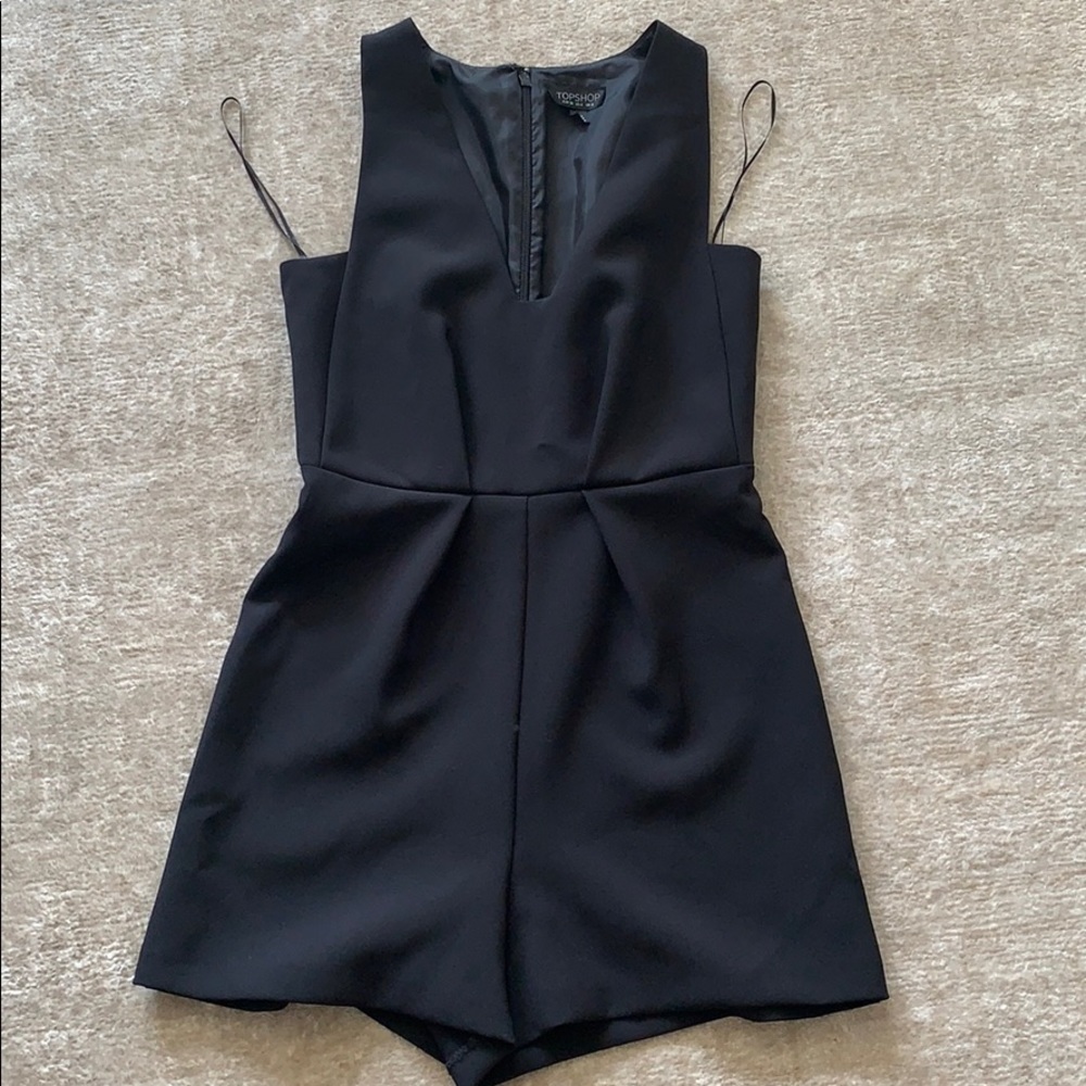 Black tailored romper